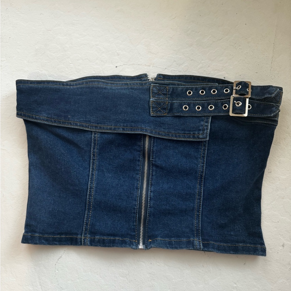 Denim Strapless Top